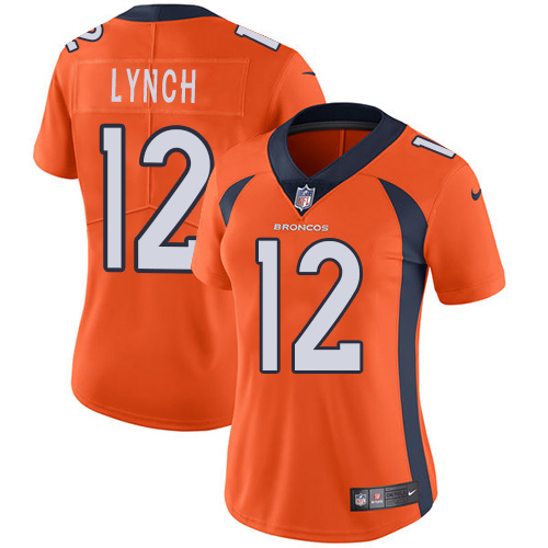 Nike Broncos #12 Paxton Lynch Orange Team Color Women's Stitched NFL Vapor Untouchable Limited Jersey